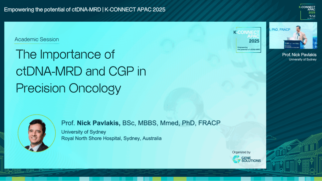 kconnect.genesolutions.com the importance of ctdna mrd and cgp in precision oncology prof. nick thumbnail 6 - The K-CONNECT Platform