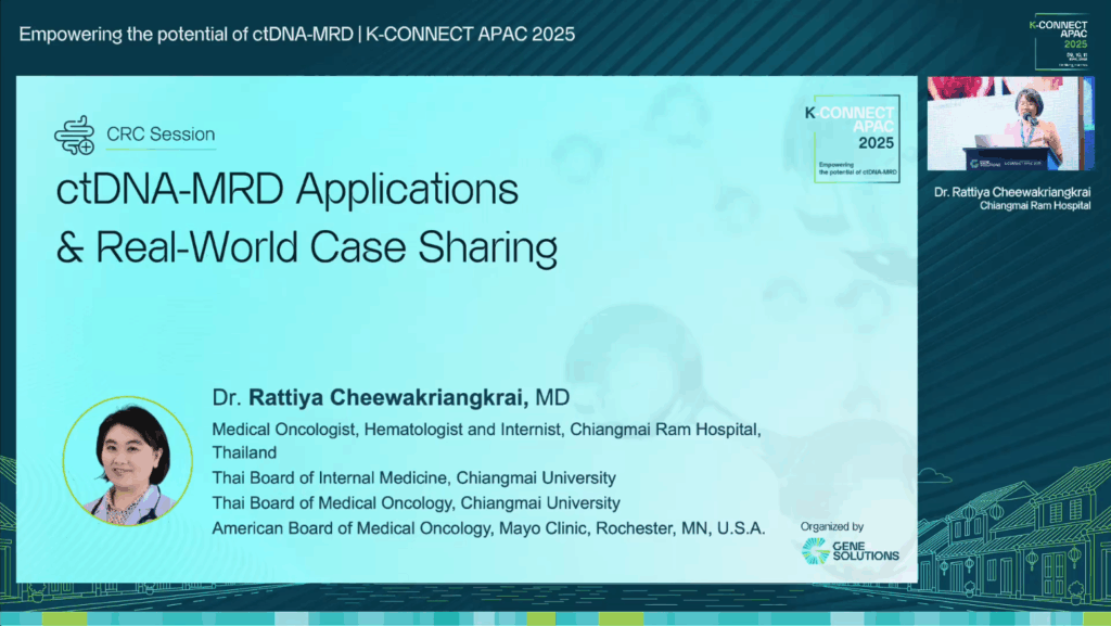 kconnect.genesolutions.com personalizing therapy in borderline rectosigmoid cancer with real time mrd tracking 1. crc session dr. rattiya rattiya - The K-CONNECT Platform